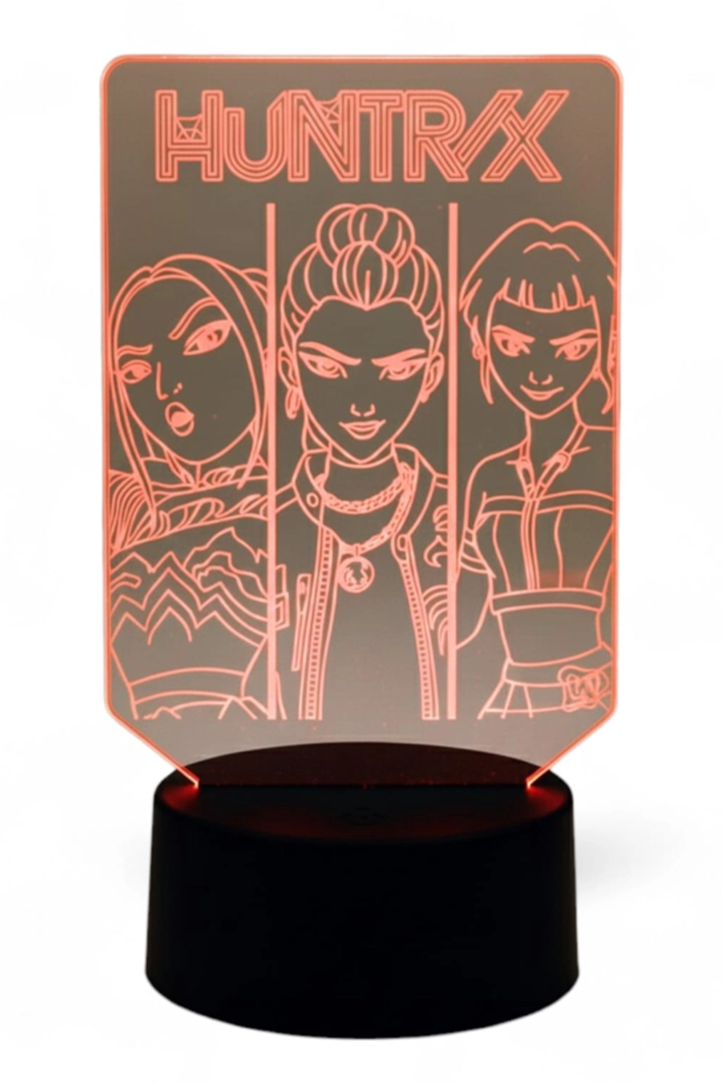 LAMPARA ILUSION 3D GUERREAS K-POP I DE 7 COLORES - 3