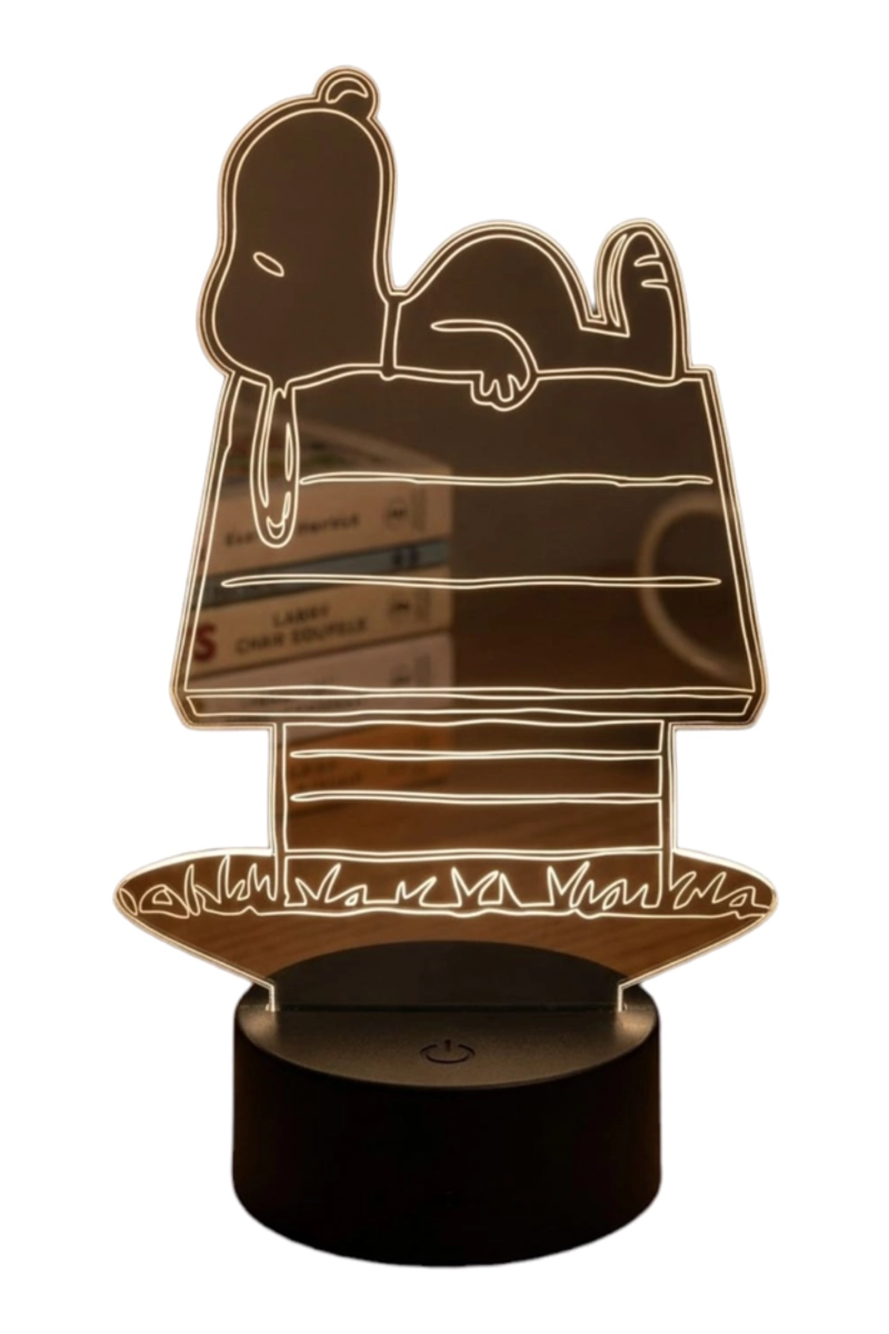 LAMPARA ILUSION 3D SNOOPY I DE 7 COLORES - 1