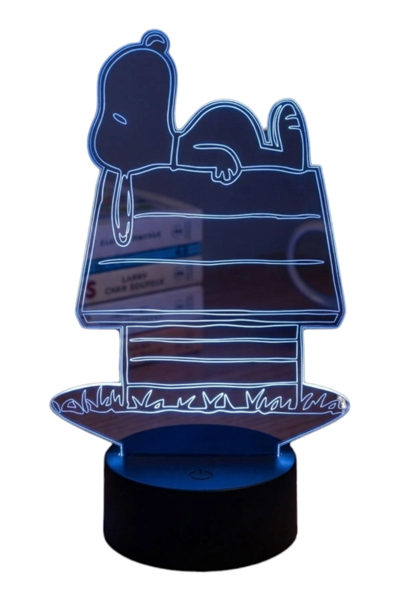 LAMPARA ILUSION 3D SNOOPY I DE 7 COLORES - 2