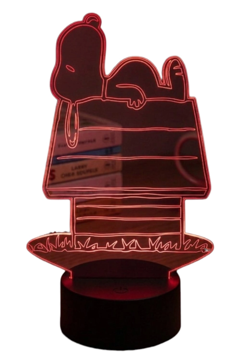 LAMPARA ILUSION 3D SNOOPY I DE 7 COLORES - 3