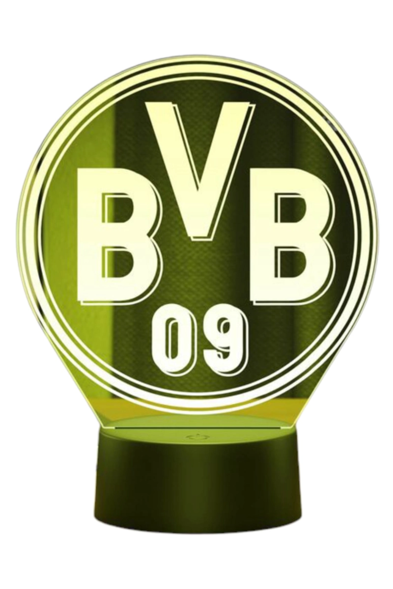 LAMPARA ILUSION 3D BORUSSIA DORTMUND DE 7 COLORES - 2