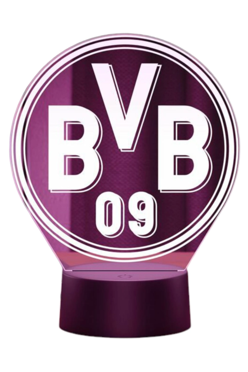 LAMPARA ILUSION 3D BORUSSIA DORTMUND DE 7 COLORES - 3