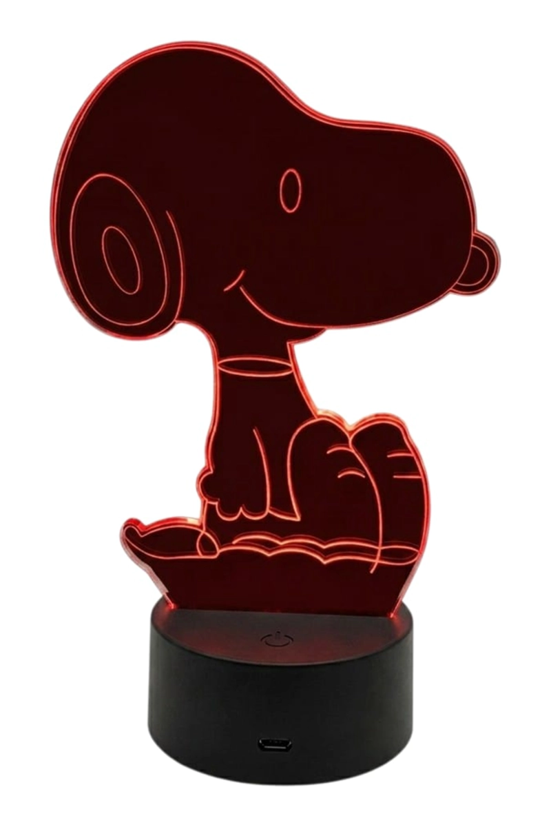 LAMPARA ILUSION 3D SNOOPY III DE 7 COLORES - 3