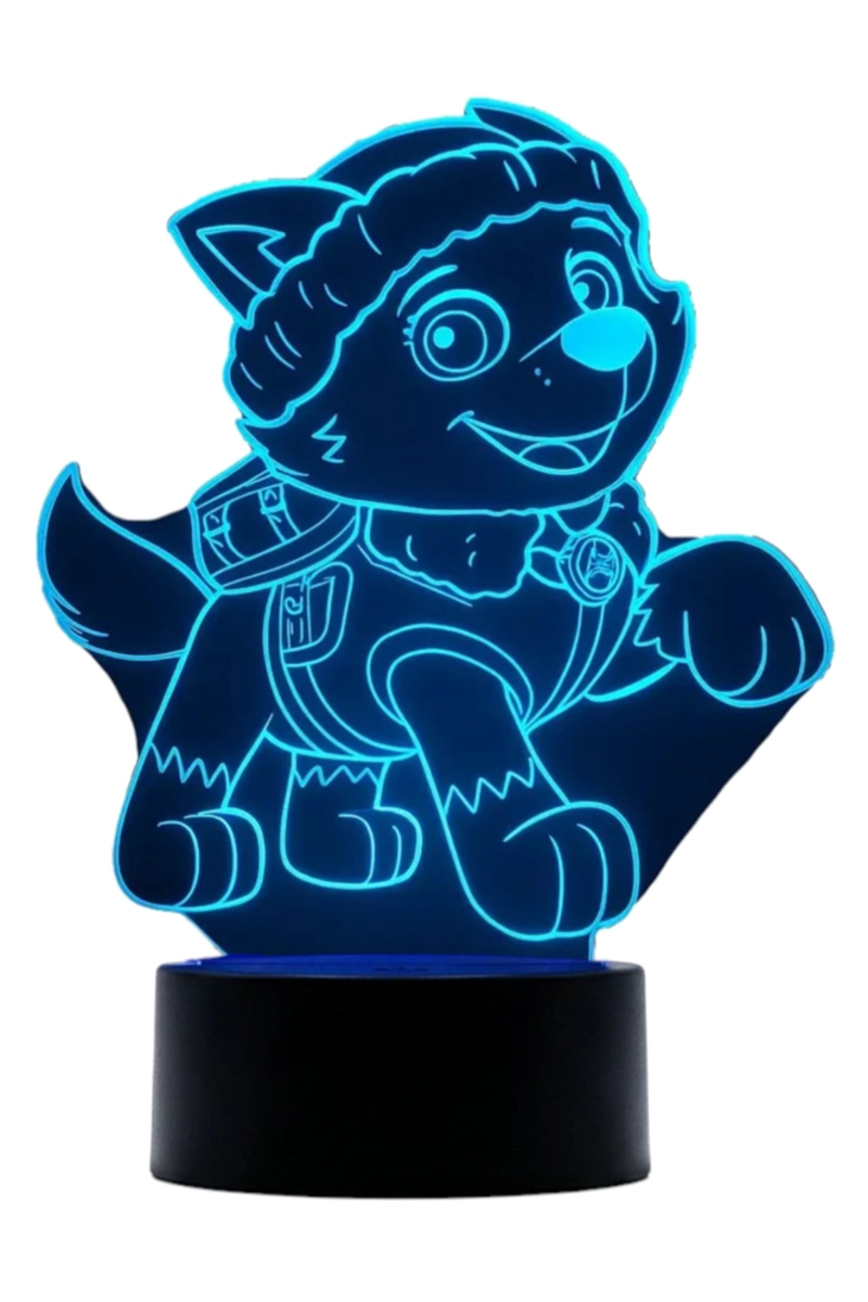 LAMPARA ILUSION 3D EVEREST PAW PATROL DE 7 COLORES - 1