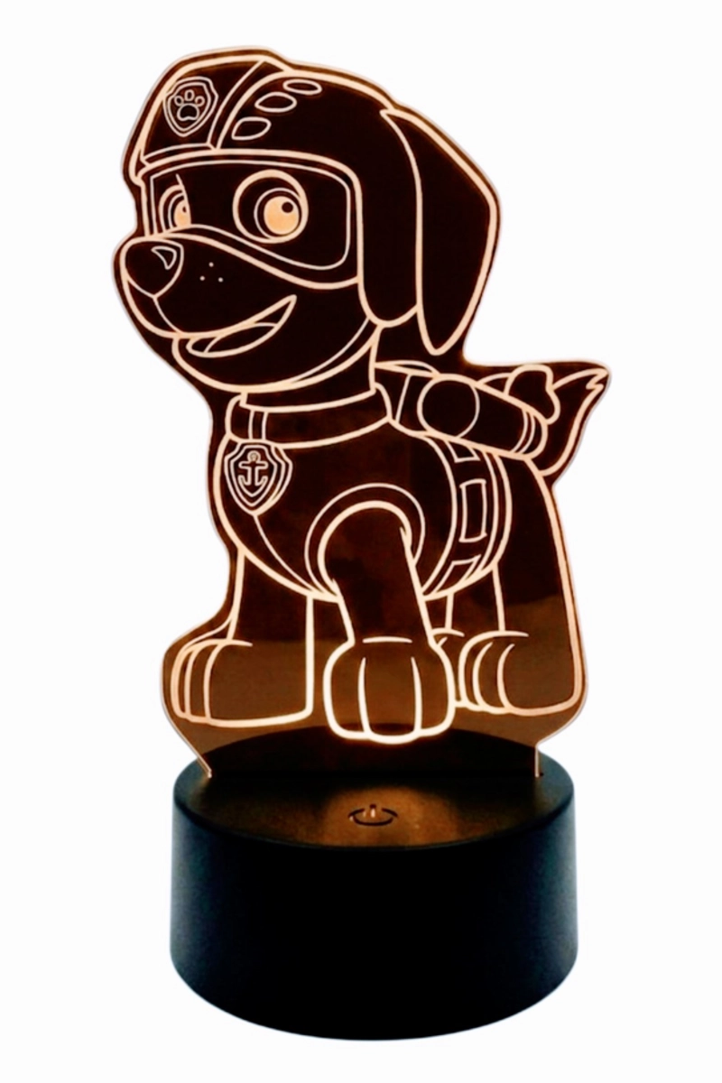 LAMPARA ILUSION 3D ZUMA PAW PATROL DE 7 COLORES - 3