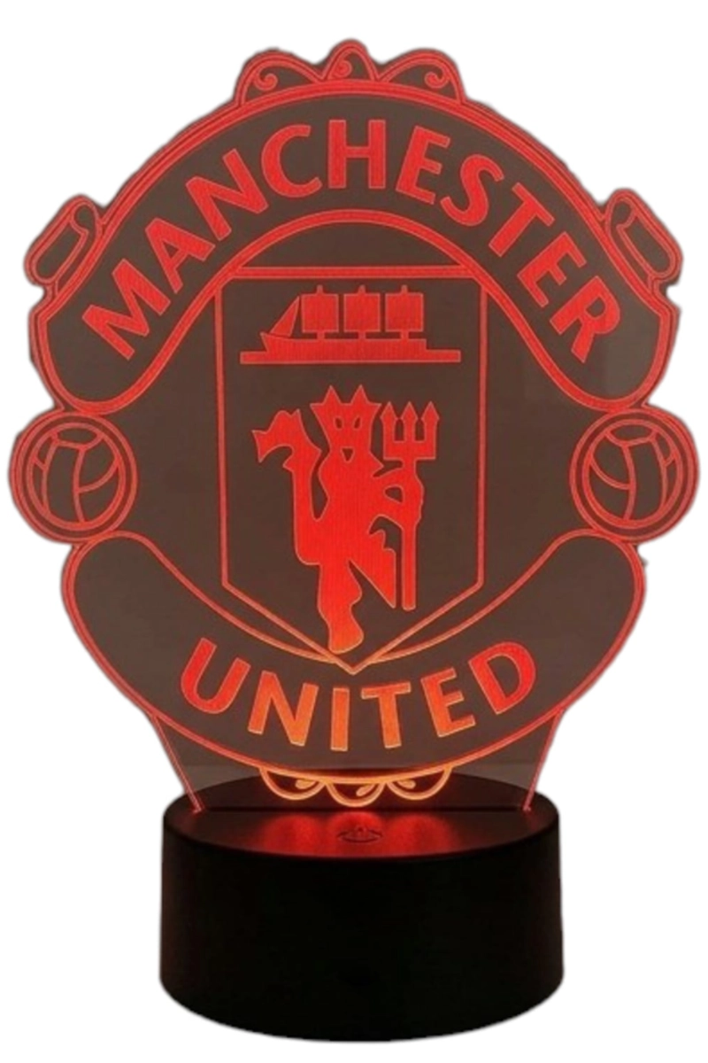 LAMPARA ILUSION 3D MANCHESTER UNITED DE 7 COLORES - 1