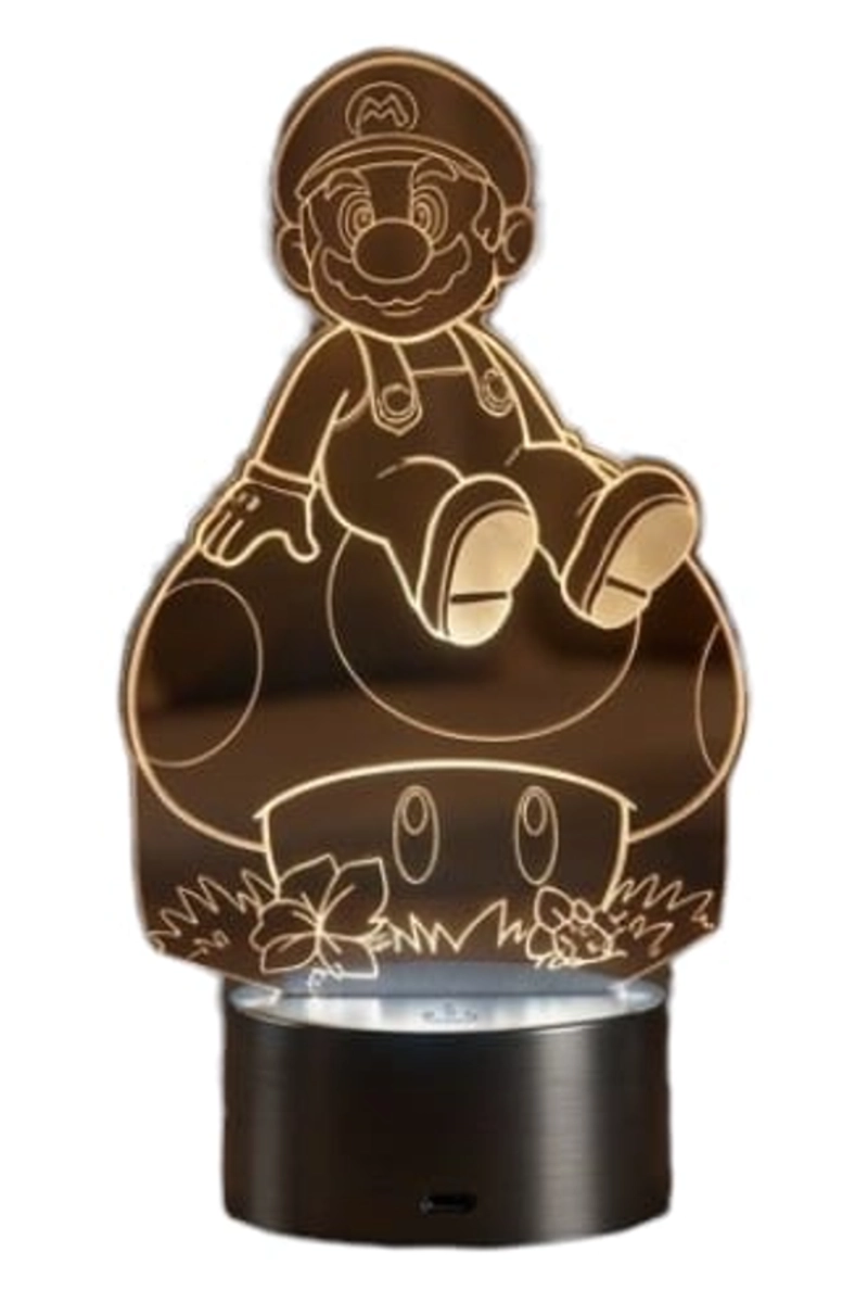 LAMPARA ILUSION 3D MARIO SOBRE HONGO DE 7 COLORES - 3
