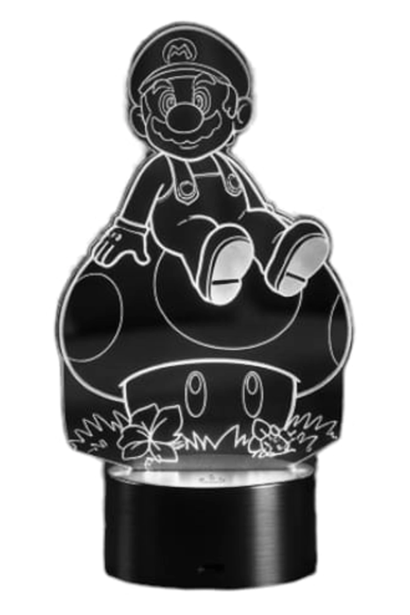 LAMPARA ILUSION 3D MARIO SOBRE HONGO DE 7 COLORES - 4