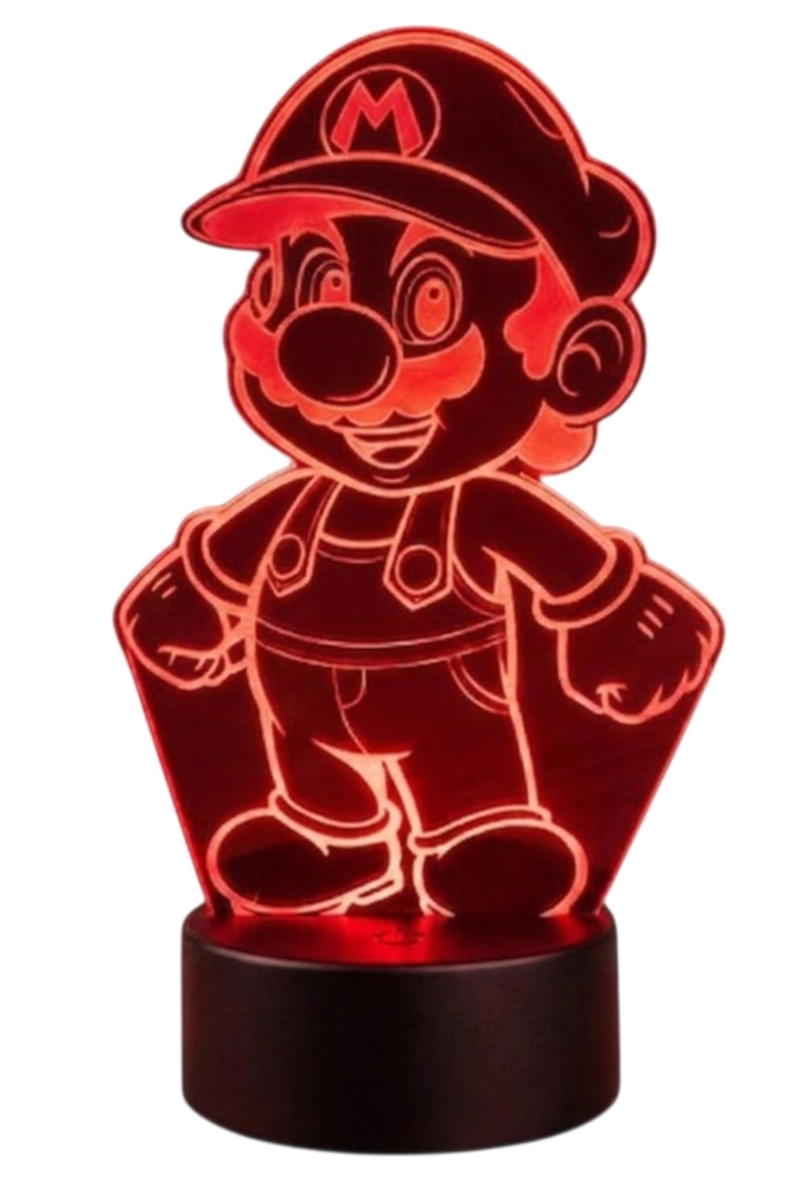 LAMPARA ILUSION 3D MARIO BROS II DE 7 COLORES - 1