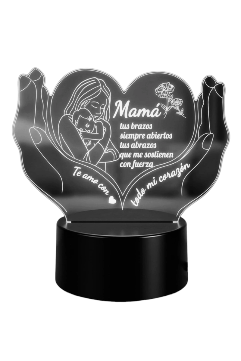 LAMPARA ILUSION 3D DIA DE LA MADRE II DE 7 COLORES - 2
