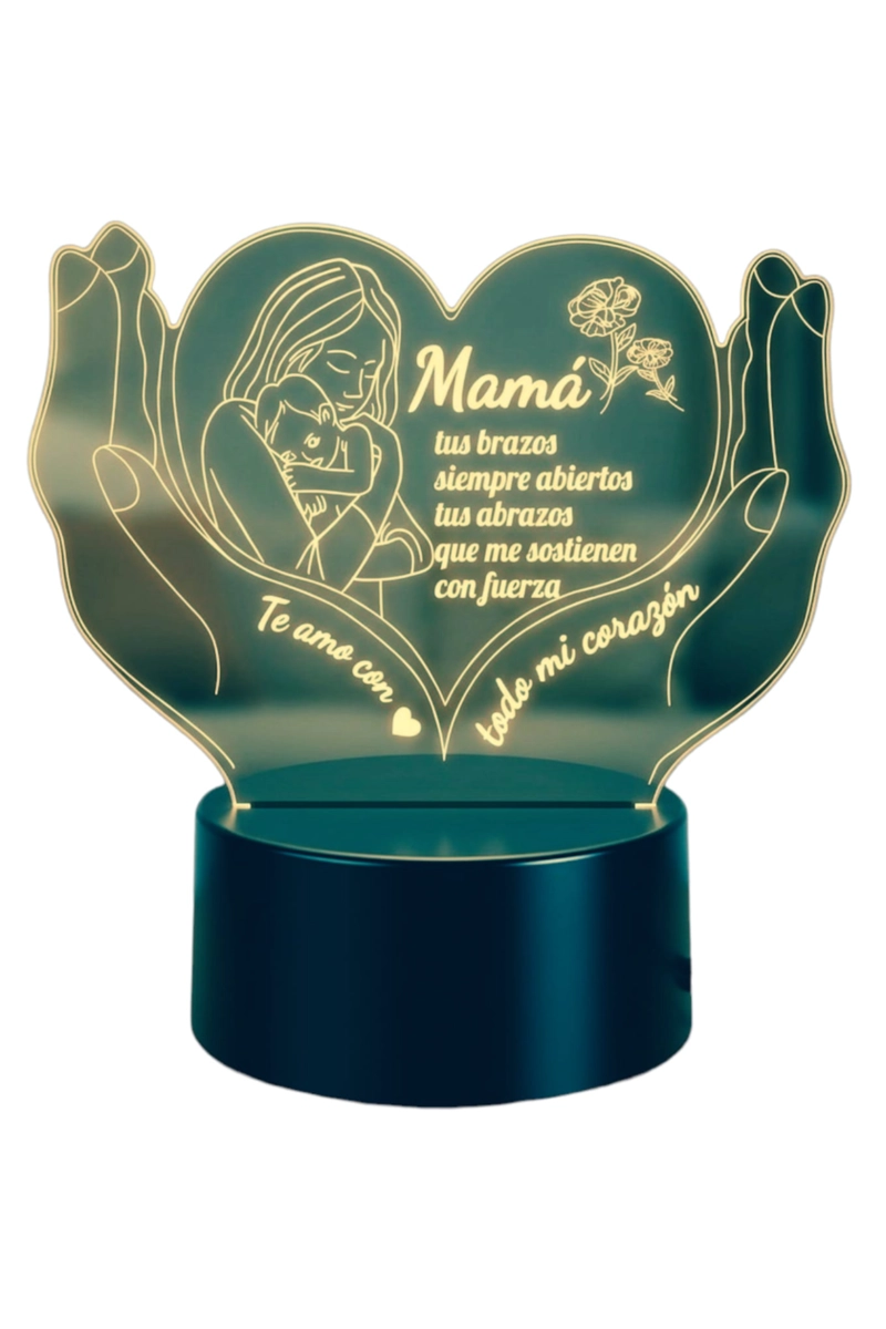 LAMPARA ILUSION 3D DIA DE LA MADRE II DE 7 COLORES - 3