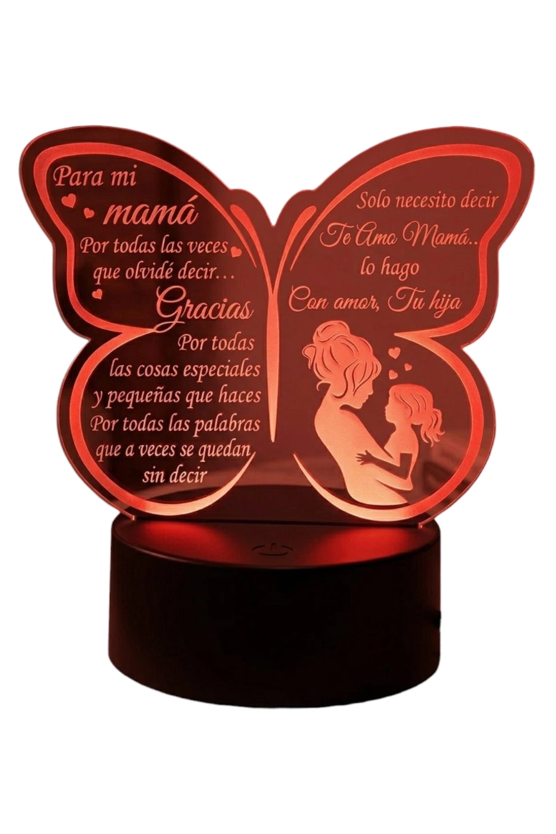 LAMPARA ILUSION 3D DIA DE LA MADRE VI DE 7 COLORES - 5