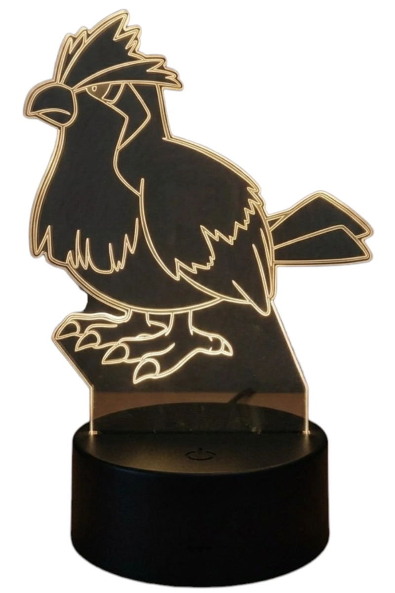 LAMPARA ILUSION 3D PIDGEY (POKEMON) DE 7 COLORES - 1