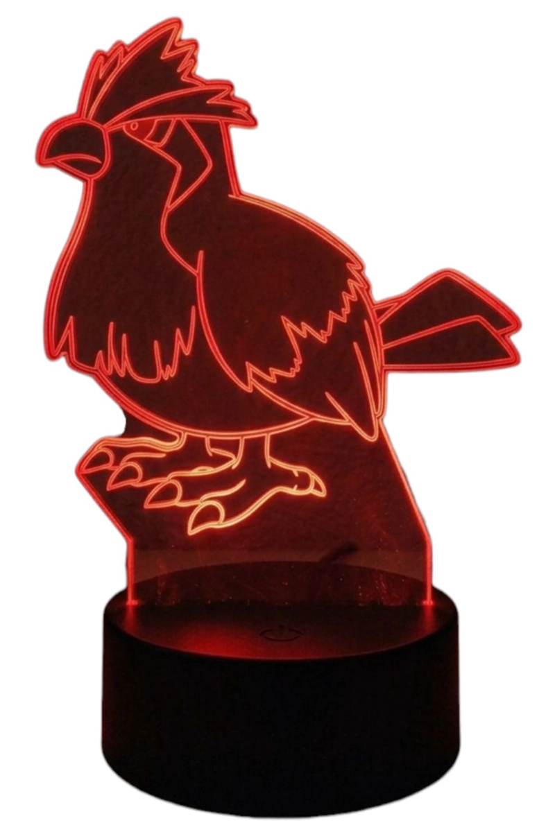 LAMPARA ILUSION 3D PIDGEY (POKEMON) DE 7 COLORES - 3