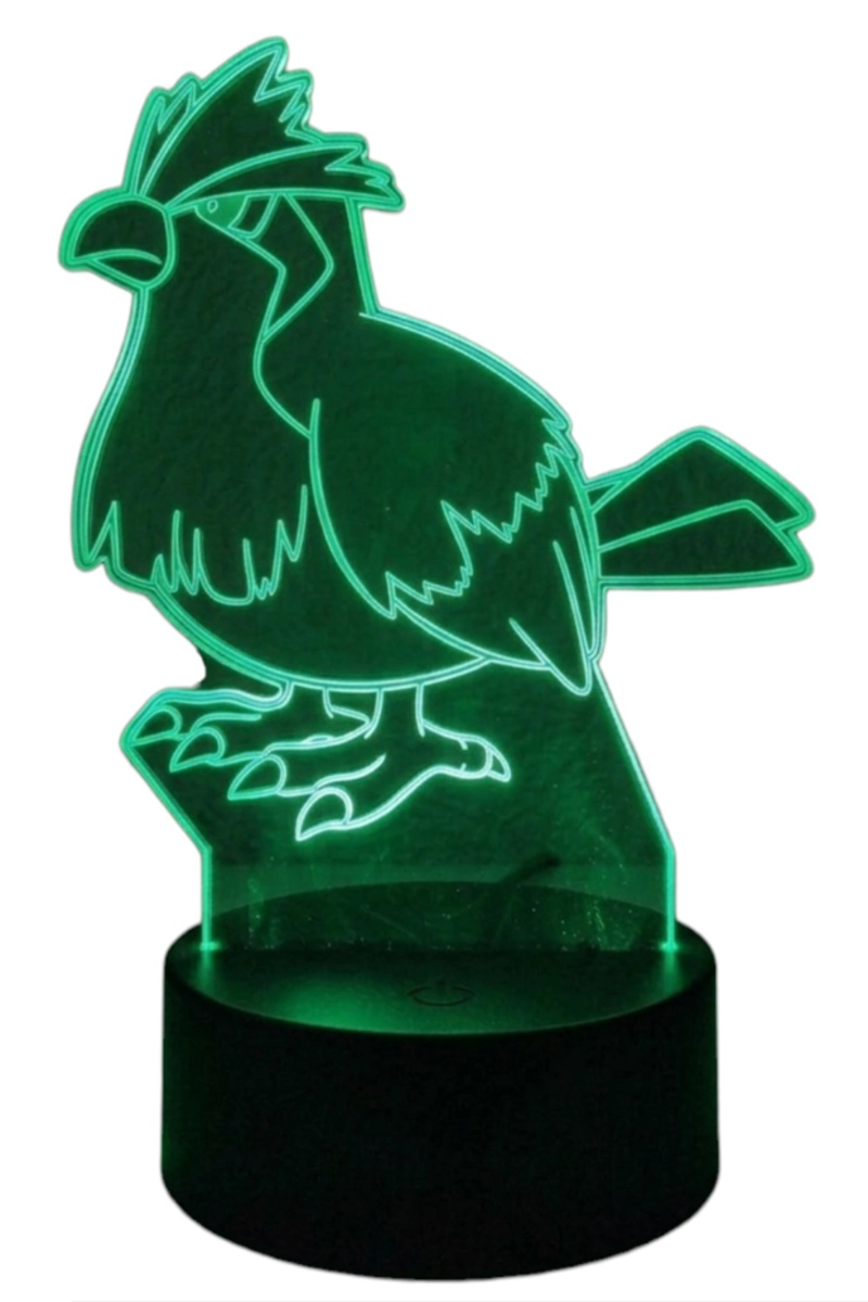 LAMPARA ILUSION 3D PIDGEY (POKEMON) DE 7 COLORES - 4