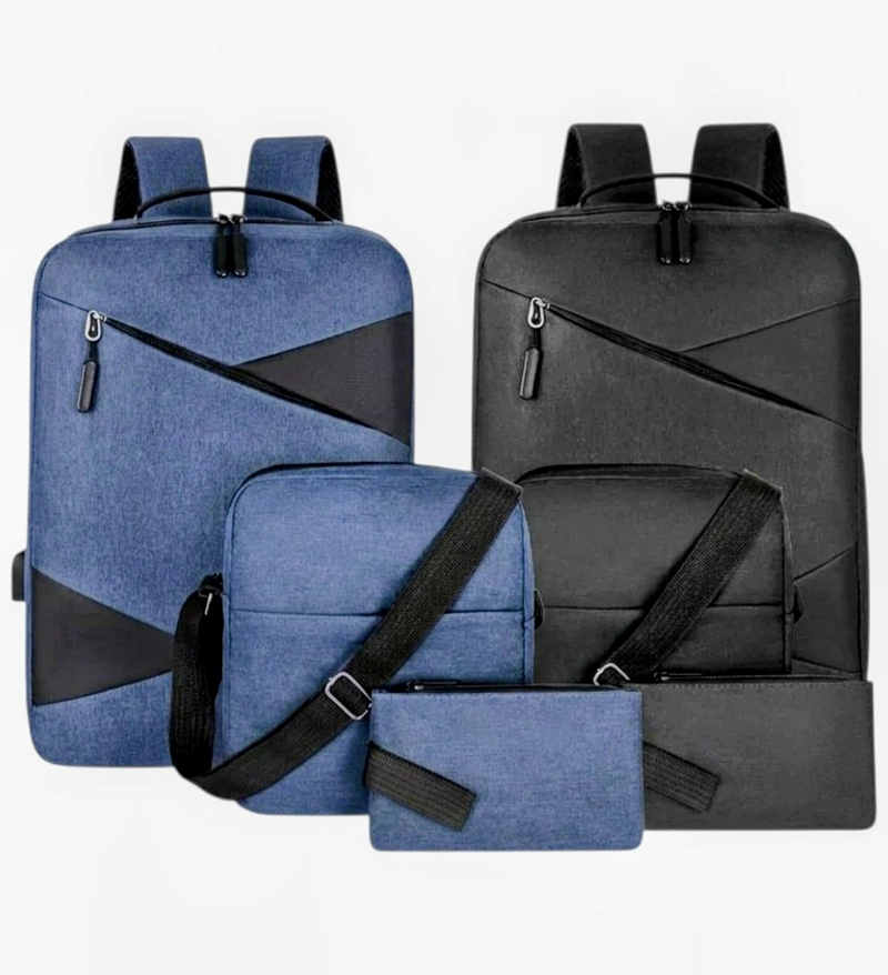 SET MOCHILA PORTA NOTEBOOK, BOLSO CRUZADO Y ESTUCHE - 1