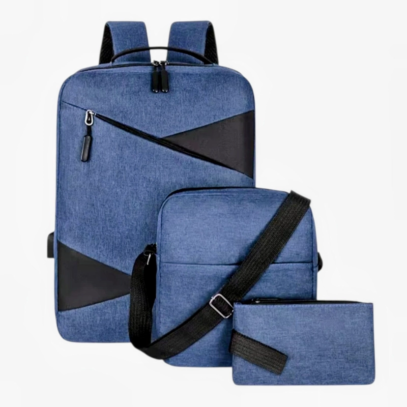 SET MOCHILA PORTA NOTEBOOK, BOLSO CRUZADO Y ESTUCHE - 2