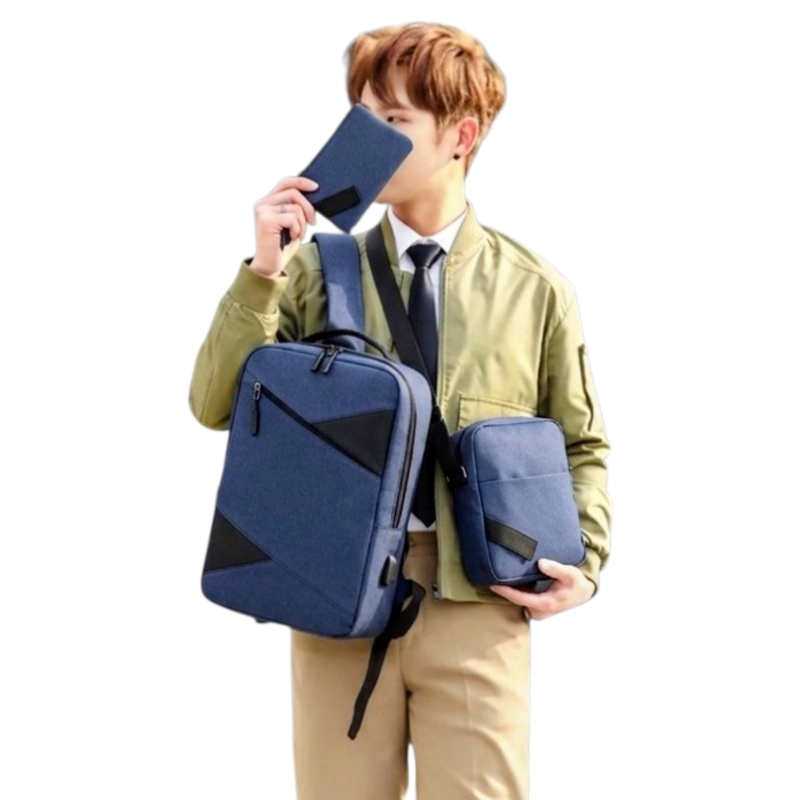 SET MOCHILA PORTA NOTEBOOK, BOLSO CRUZADO Y ESTUCHE - 8
