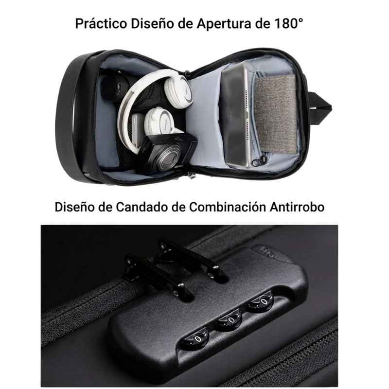 BOLSO BANDOLERA RIGIDO ANTIRROBO - 6