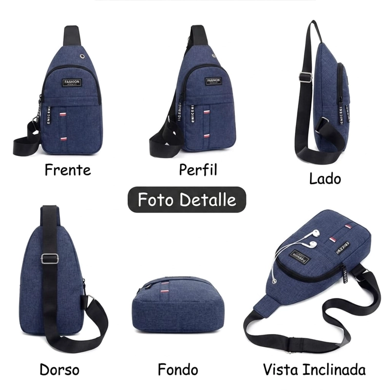 MORRAL PECHERA CRUZADO CON SALIDA AUDIFONOS - 5