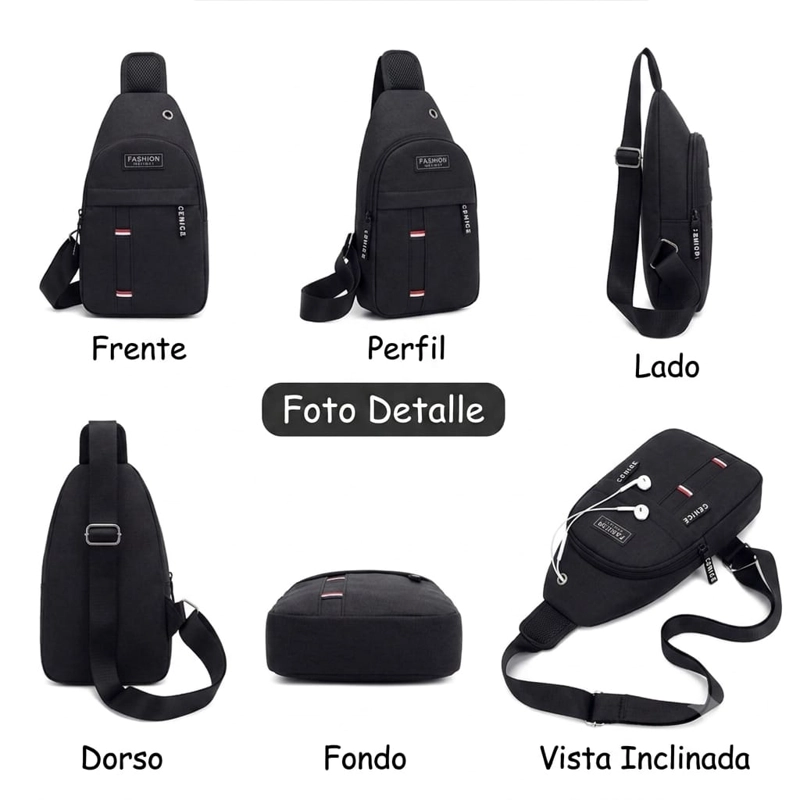 MORRAL PECHERA CRUZADO CON SALIDA AUDIFONOS - 7