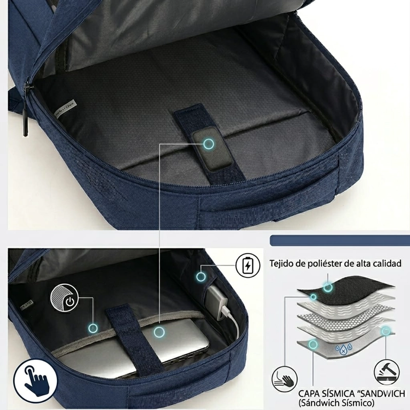COMBO DE MOCHILA PARA LAPTOP, PECHERA Y BILLETERA - 9