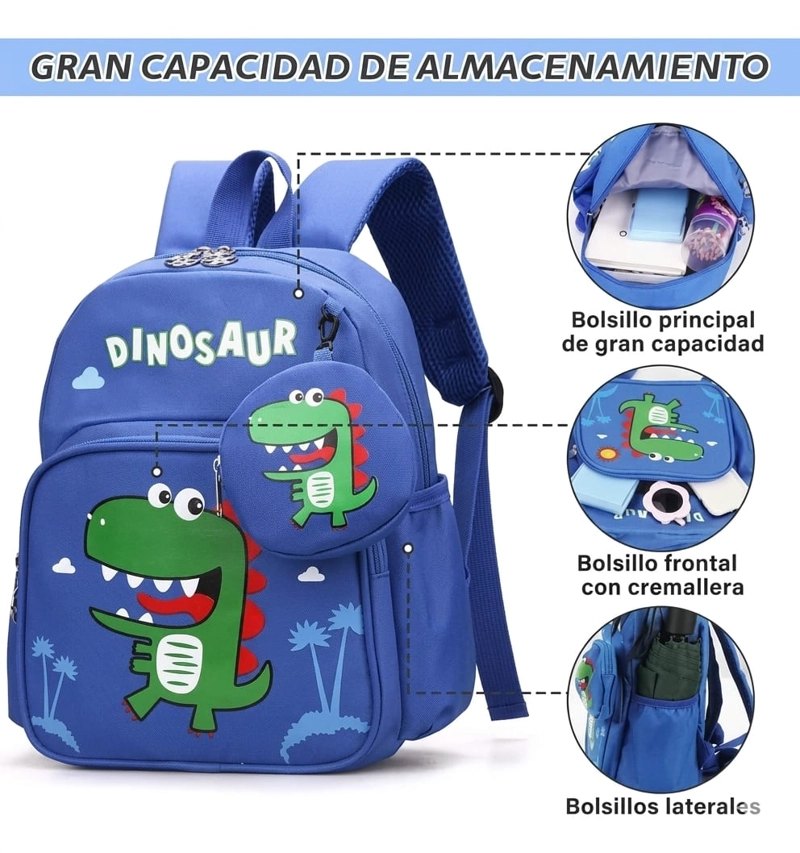 MOCHILA INFANTIL CON MONEDERO DISEÑOS ANIMADOS - 7