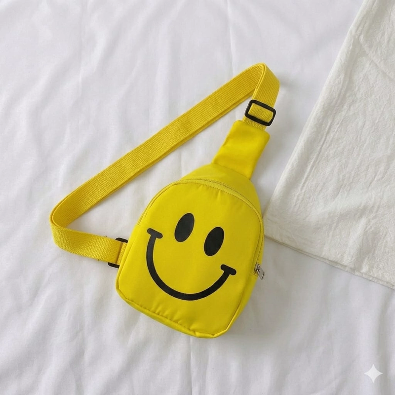 MINI MOCHILA BANDOLERA INFANTIL CARITA FELIZ - 2