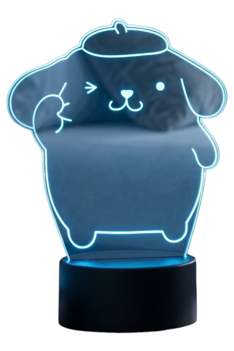 LAMPARA ILUSION 3D POMPOMPURIN DE 7 COLORES - 2