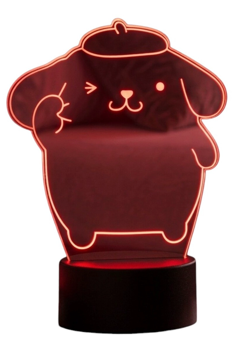 LAMPARA ILUSION 3D POMPOMPURIN DE 7 COLORES - 3