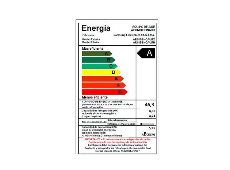 AIRE ACONDICIONADO SPLIT 18000BTU MURO INVERTER ENTRY SAMSUNG - 3