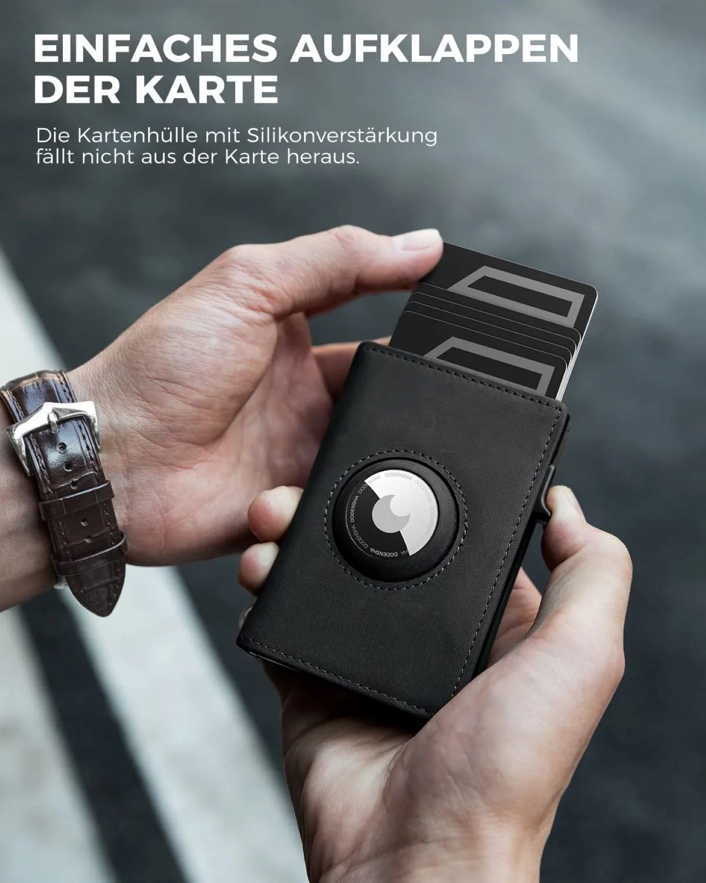 BILLETERA CUERO CON TARJETERO, BLOQUEO RFID COMPATIBLE CON AIRTAG - 3