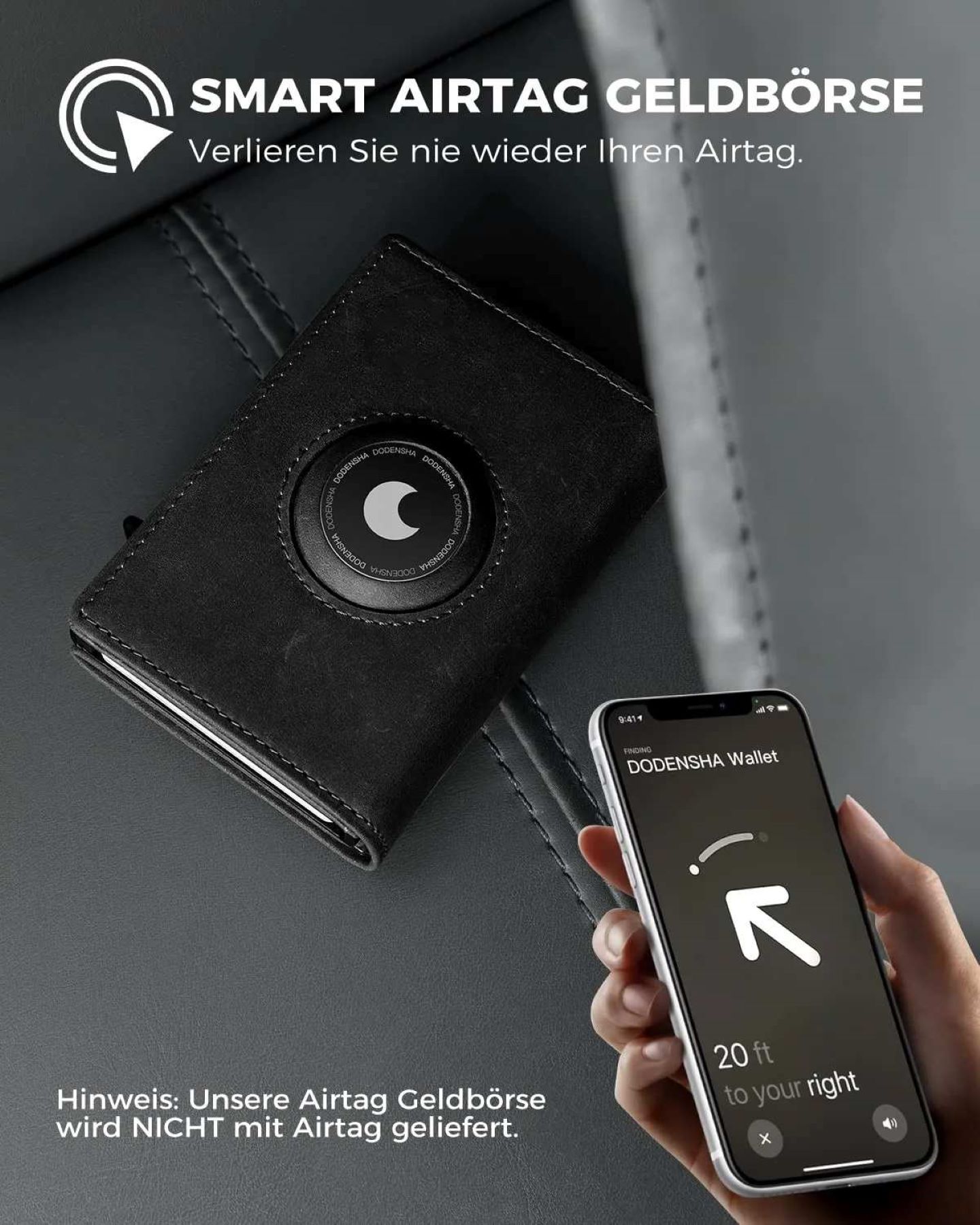 BILLETERA CUERO CON TARJETERO, BLOQUEO RFID COMPATIBLE CON AIRTAG - 6