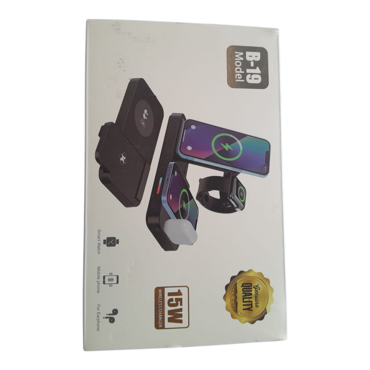 CARGADOR INALÁMBRICO 15W , ESTACIÓN CARGA 4X1 PARA APLLE - 2