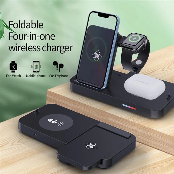 CARGADOR INALÁMBRICO 15W , ESTACIÓN CARGA 4X1 PARA APLLE - 3
