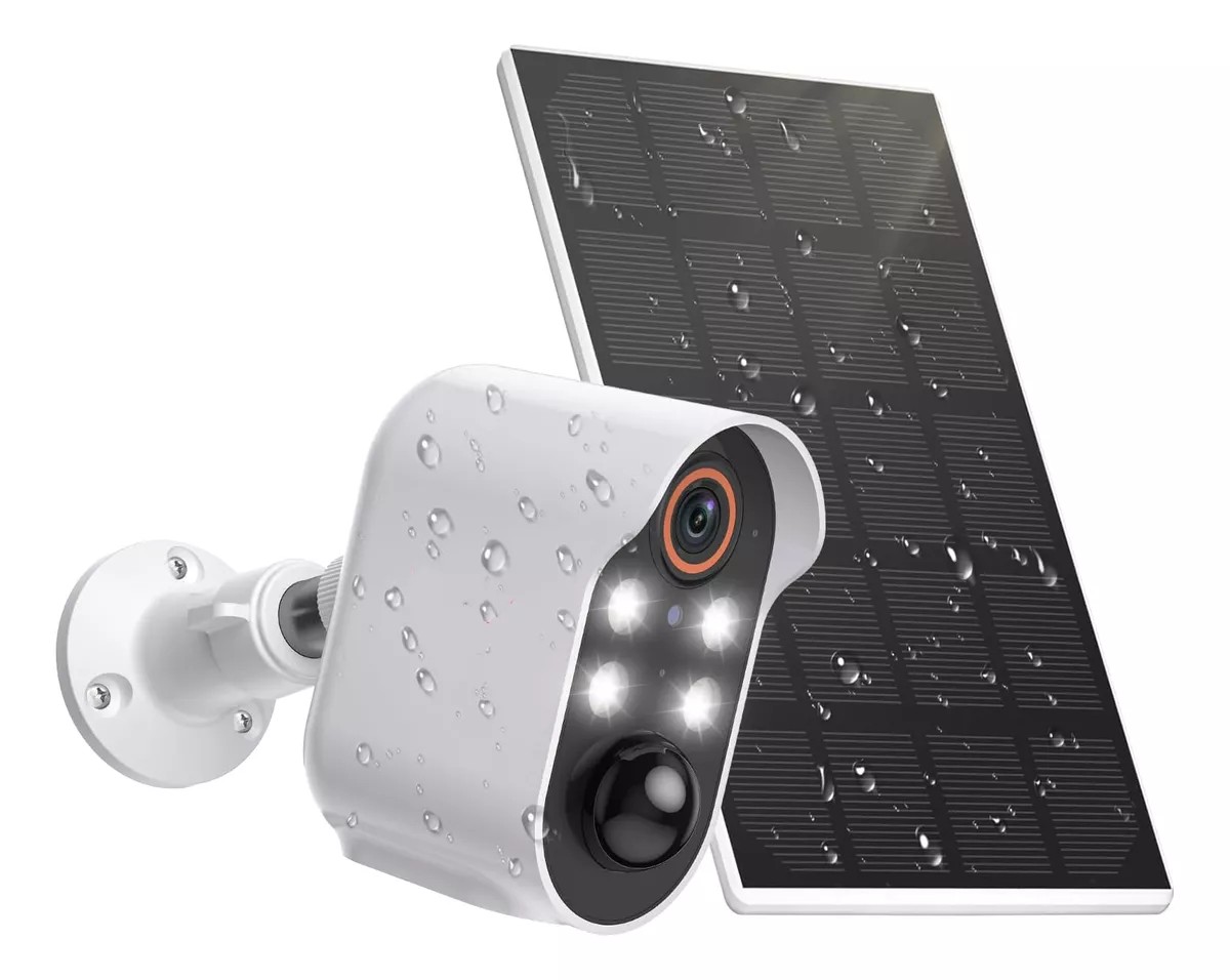 CÁMARA SOLAR DE SEGURIDAD PARA EXTERIOR MARCA JORTAN WIFI 180° IP 66 FHD - 1