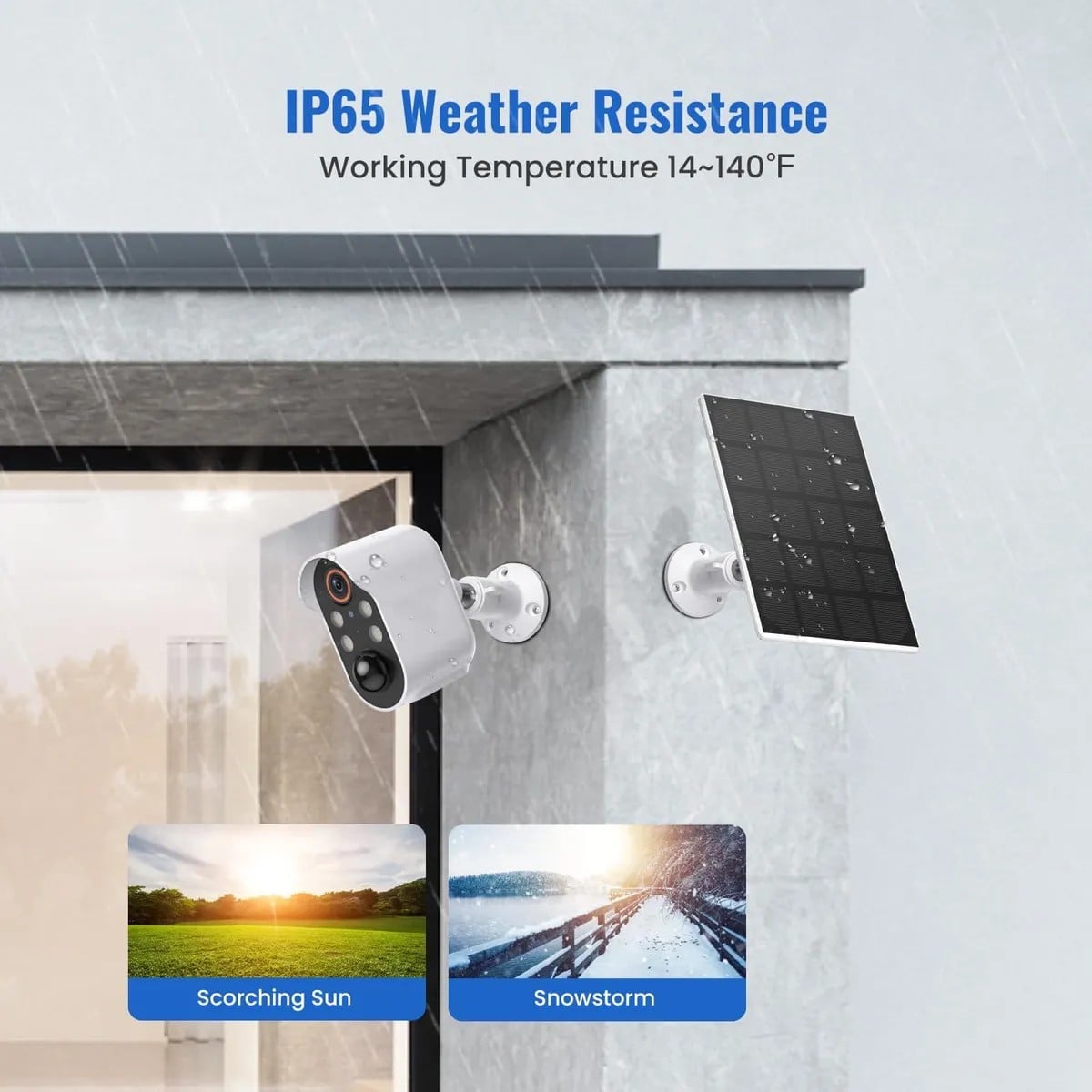 CÁMARA SOLAR DE SEGURIDAD PARA EXTERIOR MARCA JORTAN WIFI 180° IP 66 FHD - 2