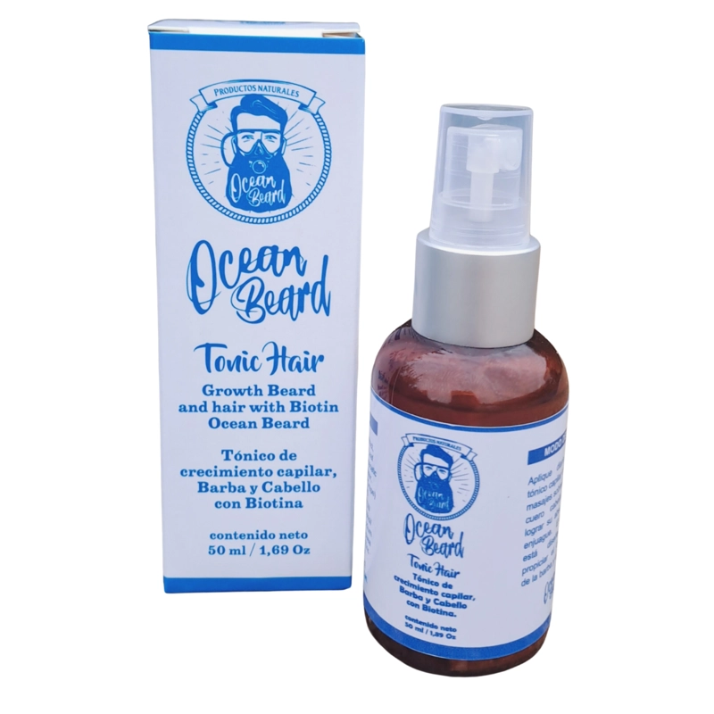 TONICO CRECIMIENTO DE BARBA Y CABELLO OCEAN BEARD CON INGREDIENTES NATURALES - 1