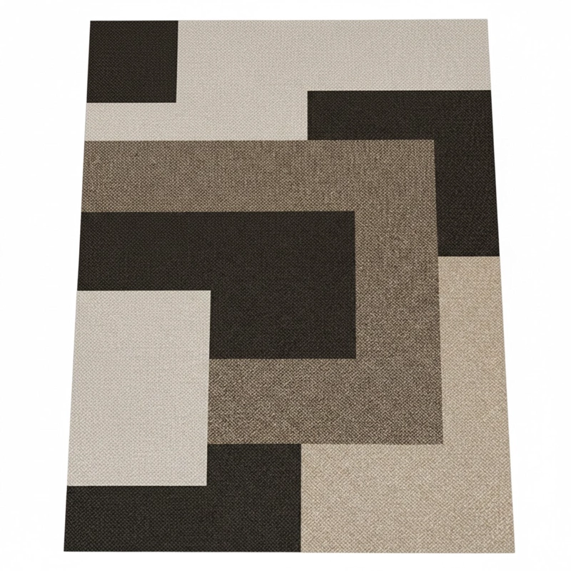 ALFOMBRA PARA LIVING 200X240 DISEÑO TETRIS MARRON  MODERNOS, ELEGANTES, DECORATIVOS WYM - 1