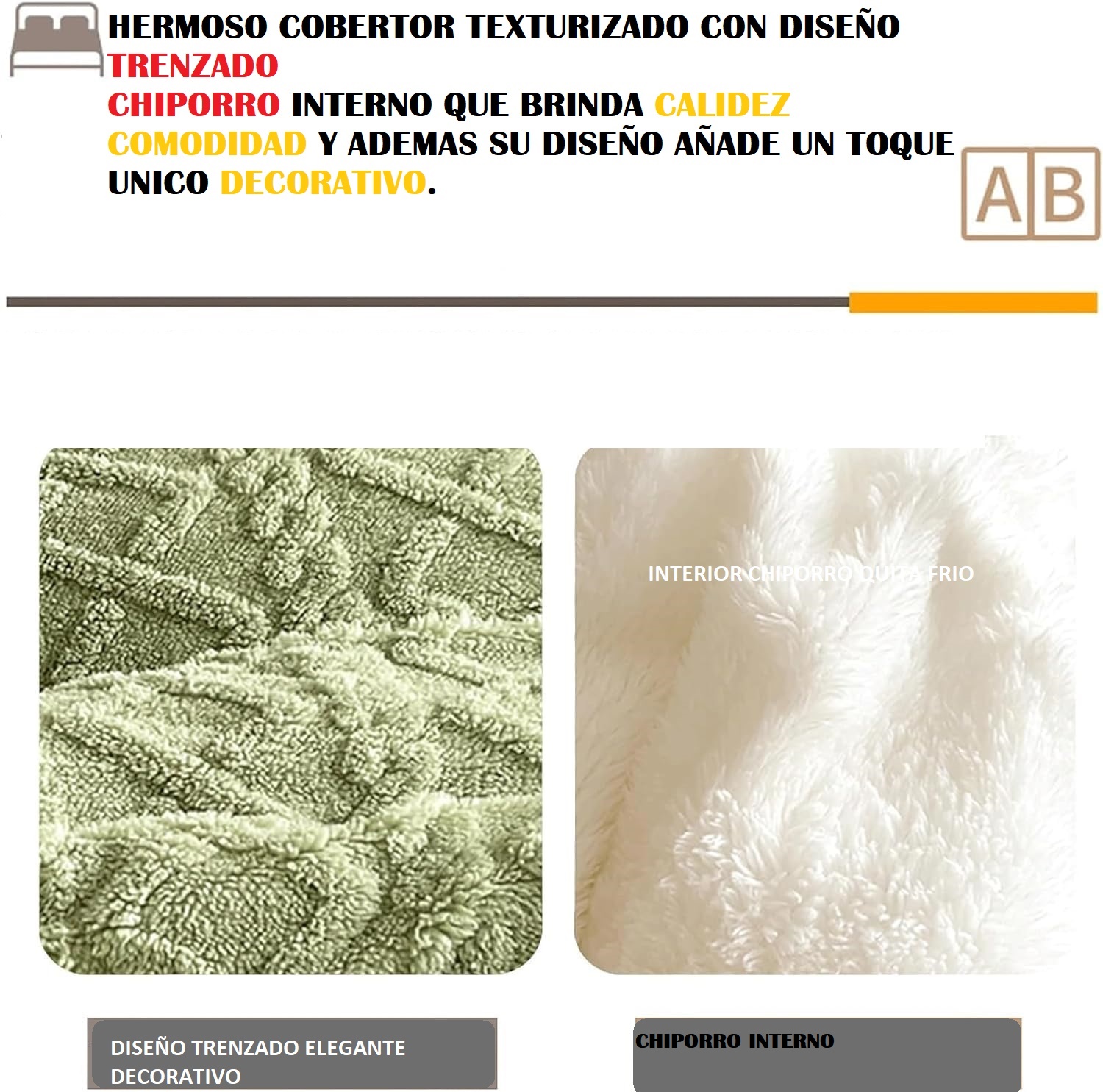 COBERTOR TRENZADO GRIS OSCURO CON CHIPORRO KING 240X260 - 2
