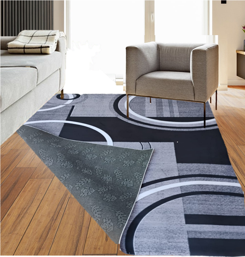 ALFOMBRA GRIS MEDIO CIRCULO 160X200 CM - 2