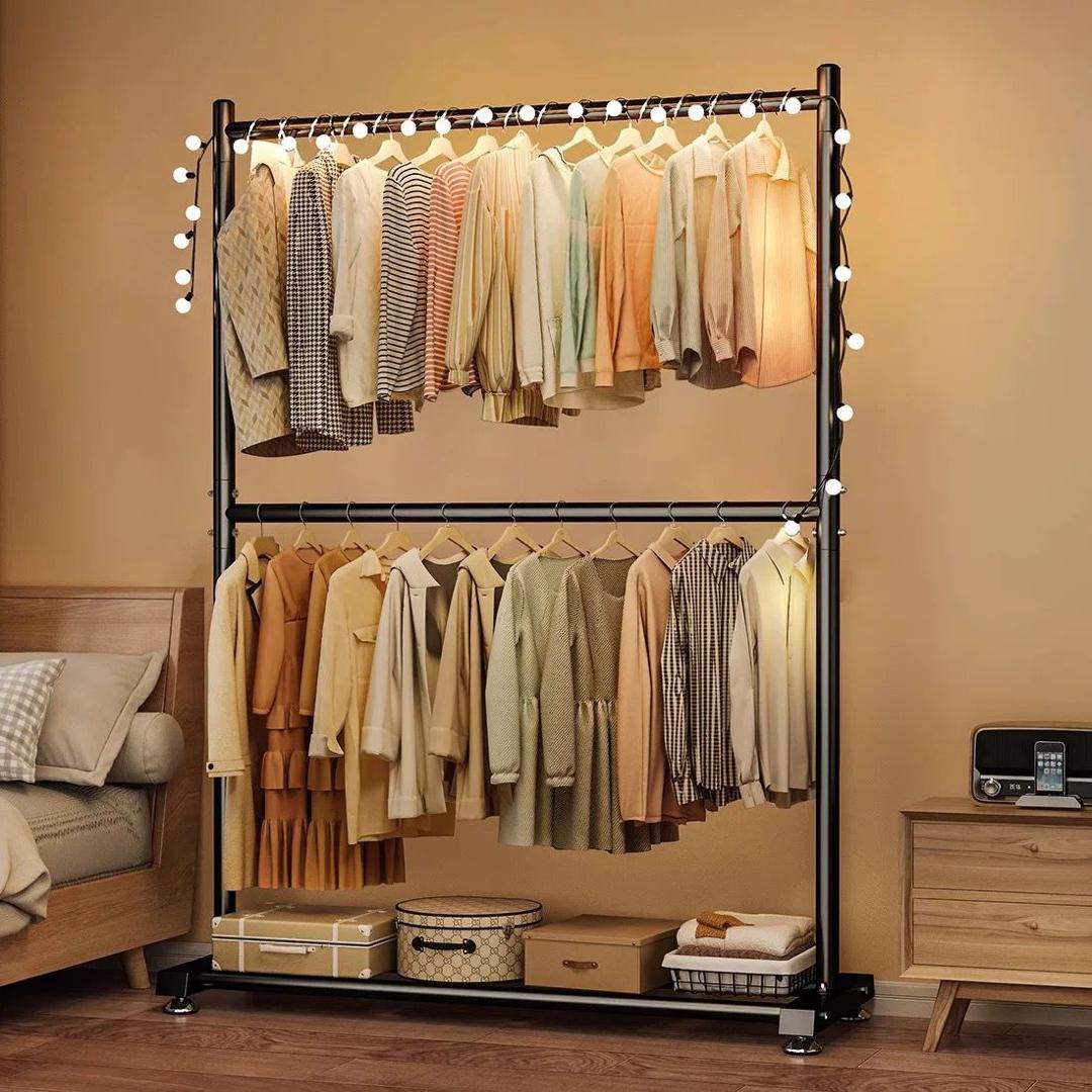 ORGANIZADOR PERCHERO NEGRO SECILLO DE PISO A PISO 185X40 CM - 1