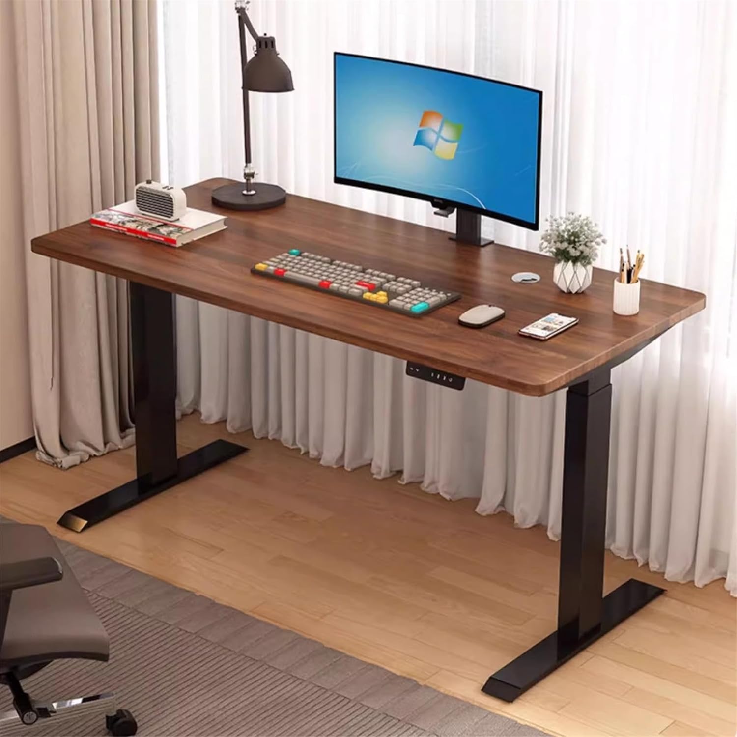 ESCRITORIO DE OFICINA ERGONOMICA ALTURA REGULABLE AJUSTABLE 120X60 CM - 1