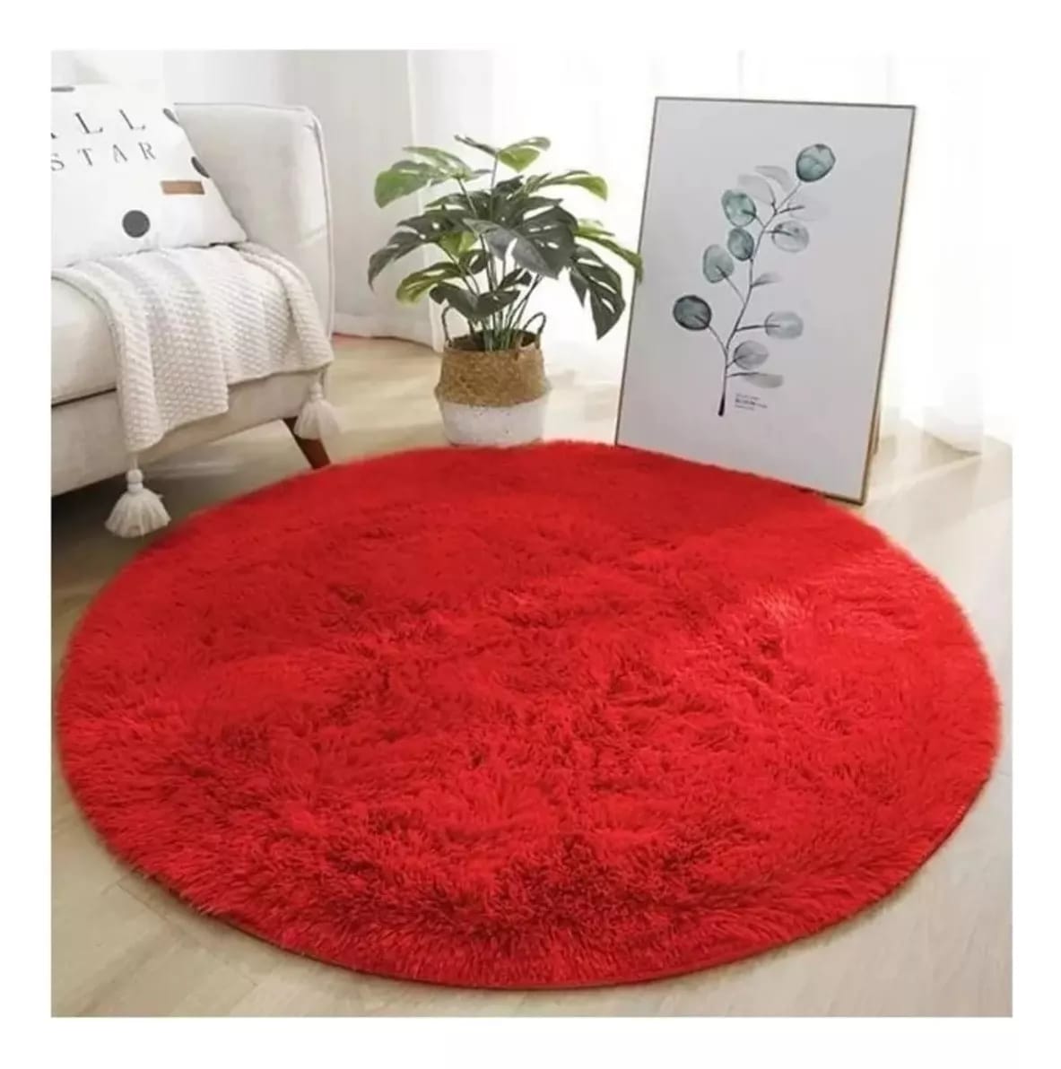 ALFOMBRA REDONDA PELUDITA 150X150 ROSADO - 1