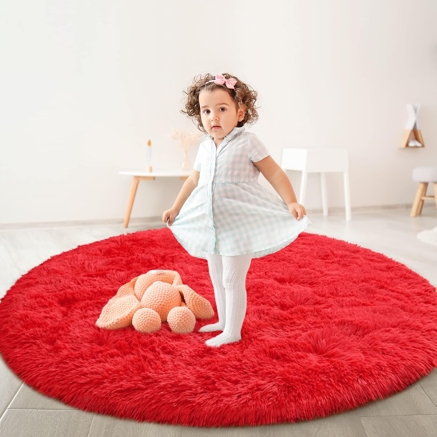 ALFOMBRA REDONDA PELUDITA 150X150 ROSADO - 3