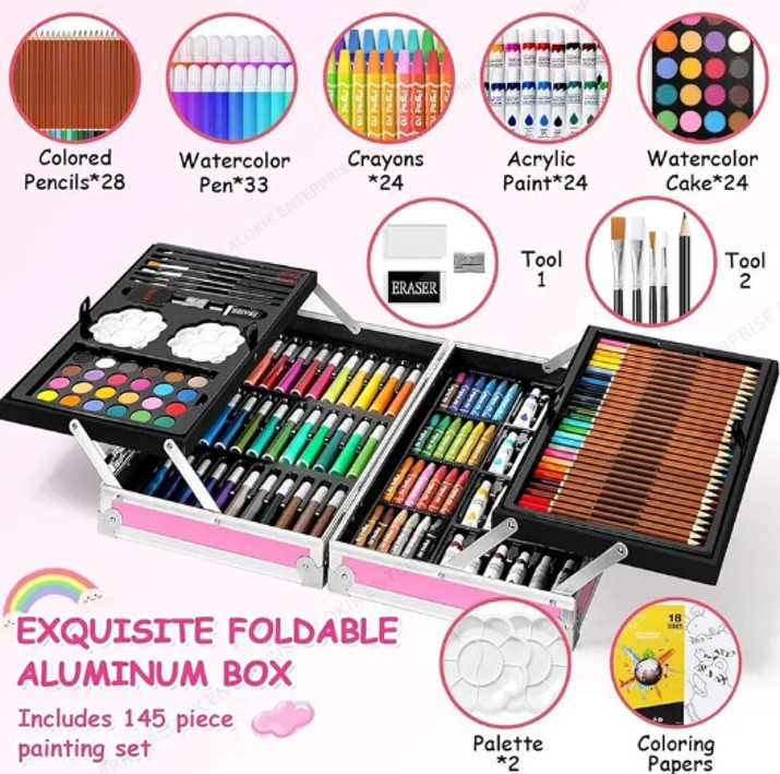 MALETIN SET DE ARTE  45 PIEZAS DISEÑOS  BRAINROT  TRALALERO TUNTUN SAHURL H&G - 3