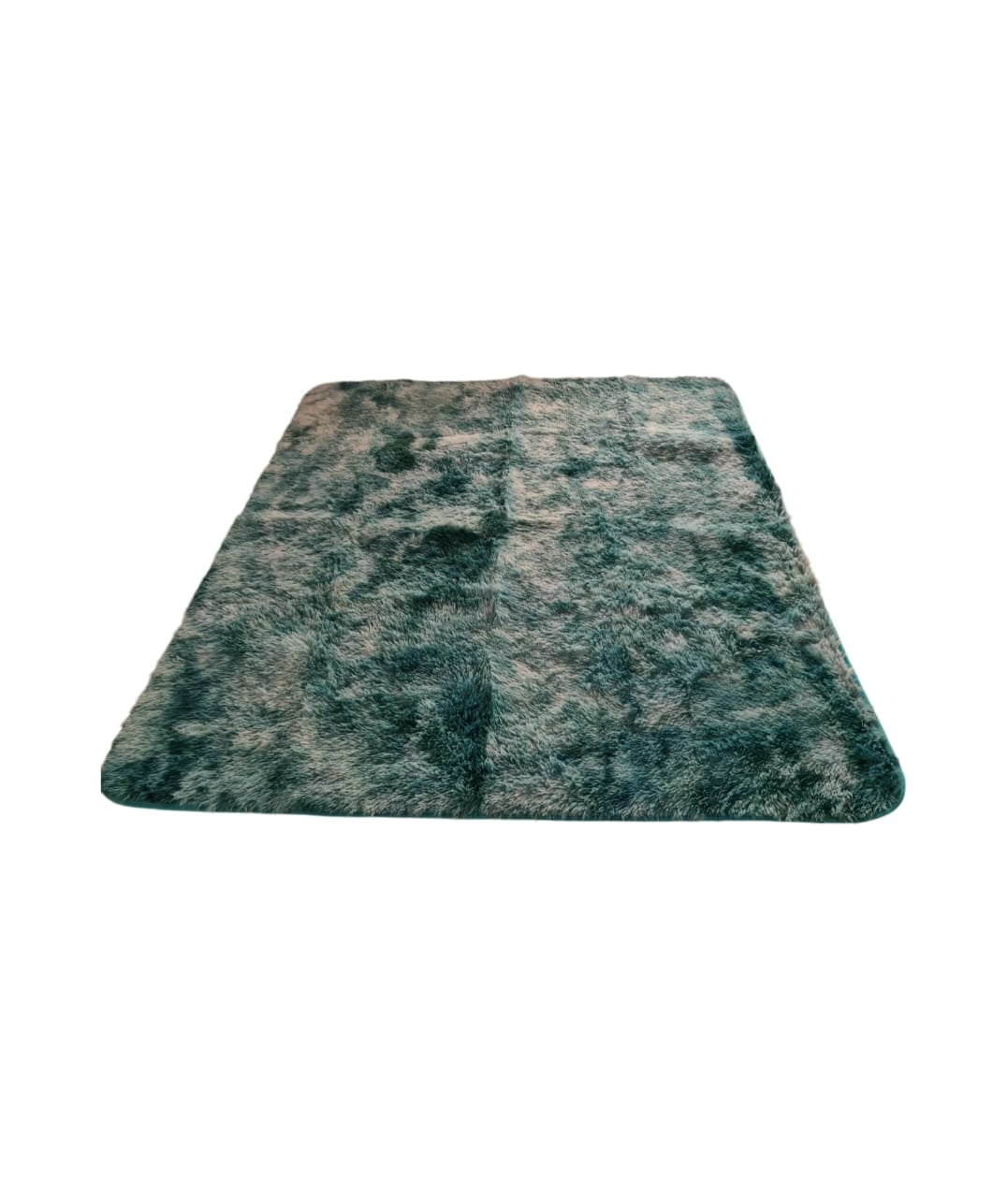ALFOMBRA SHAGGY PELUDAS TURQUESA JASPEADO 180 X 200 CM - 1