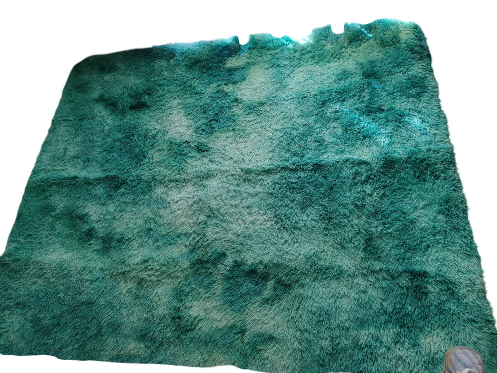 ALFOMBRA SHAGGY PELUDAS TURQUESA JASPEADO 180 X 200 CM - 3