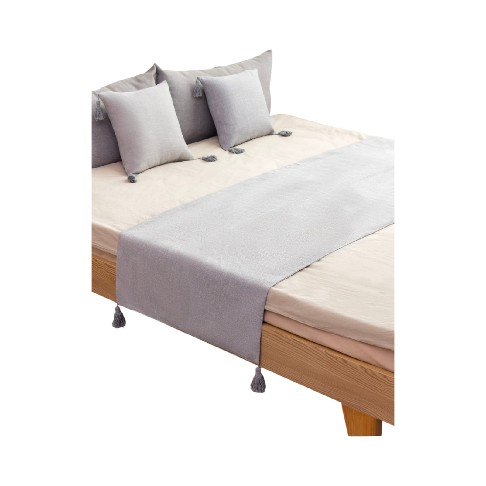 PIECERA FUNDA 210 X 70 CM LINO GRIS - 1