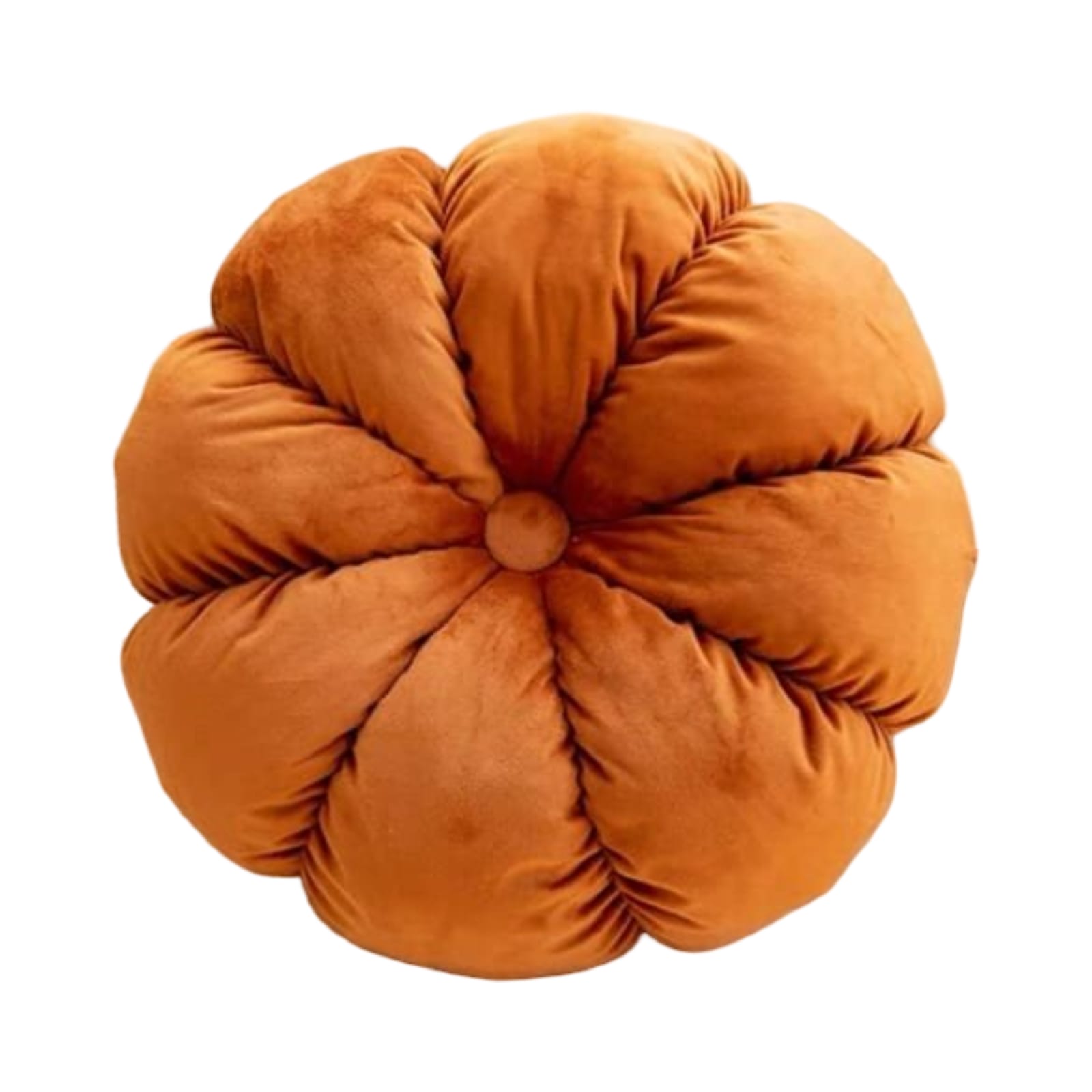 COJIN DECORATIVO EN FORMA DE CALABAZA COLOR TERRACOTA 35X35CM DISEÑO ACOGEDOR Y UNICO - 1